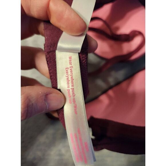 Victoria's Secret PINK size 32A Wear Everywhere Push Up Bra Maroon - Picture 4 of 4